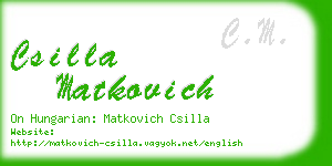 csilla matkovich business card